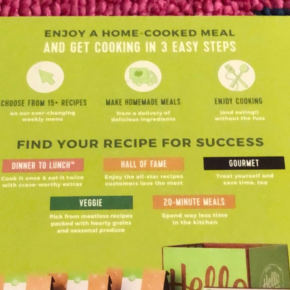 $80 Gift Card Hello Fresh MEAL KIT - Picture 3 of 4
